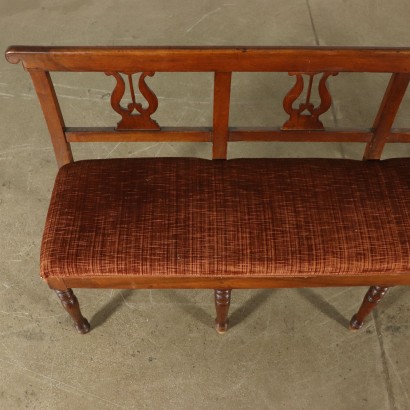 Banc Noyer Assise rembourré Fabriqué en Italie Deuxième quart'800