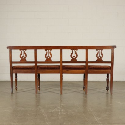 Banc Noyer Assise rembourré Fabriqué en Italie Deuxième quart'800