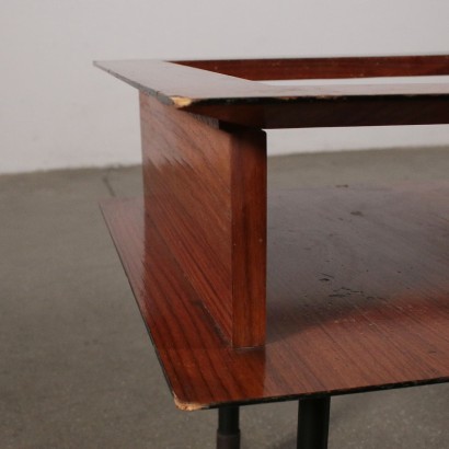 Petite Table Placage Palissandre Métal Fabriqué en Italie Années 60