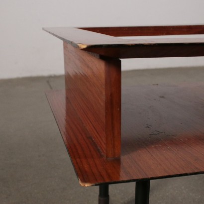 Coffee Table Rosewood Veneer Metal Vintage Italy 1960s