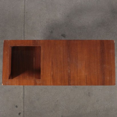 Coffee Table Rosewood Veneer Metal Vintage Italy 1960s