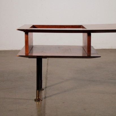 Petite Table Placage Palissandre Métal Fabriqué en Italie Années 60