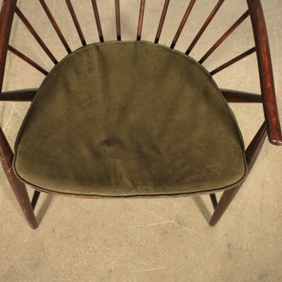 Paar Sessel Geschwärztes Holz Vintage Italien 60er Jahre