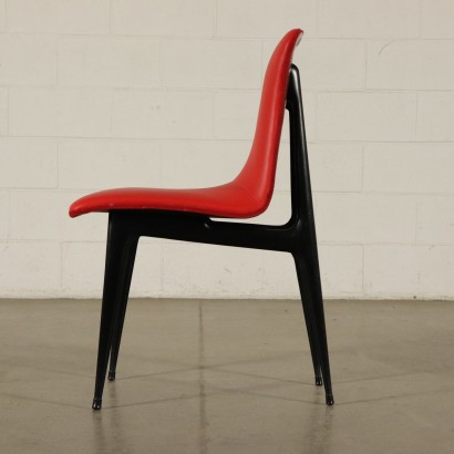 Fünf Stühle Kunstleder Vintage Italien 50er-60er Jahre