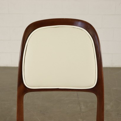 Sechs Stühle Kunstleder Mahogani Vintage Italien 50er-60er Jahre