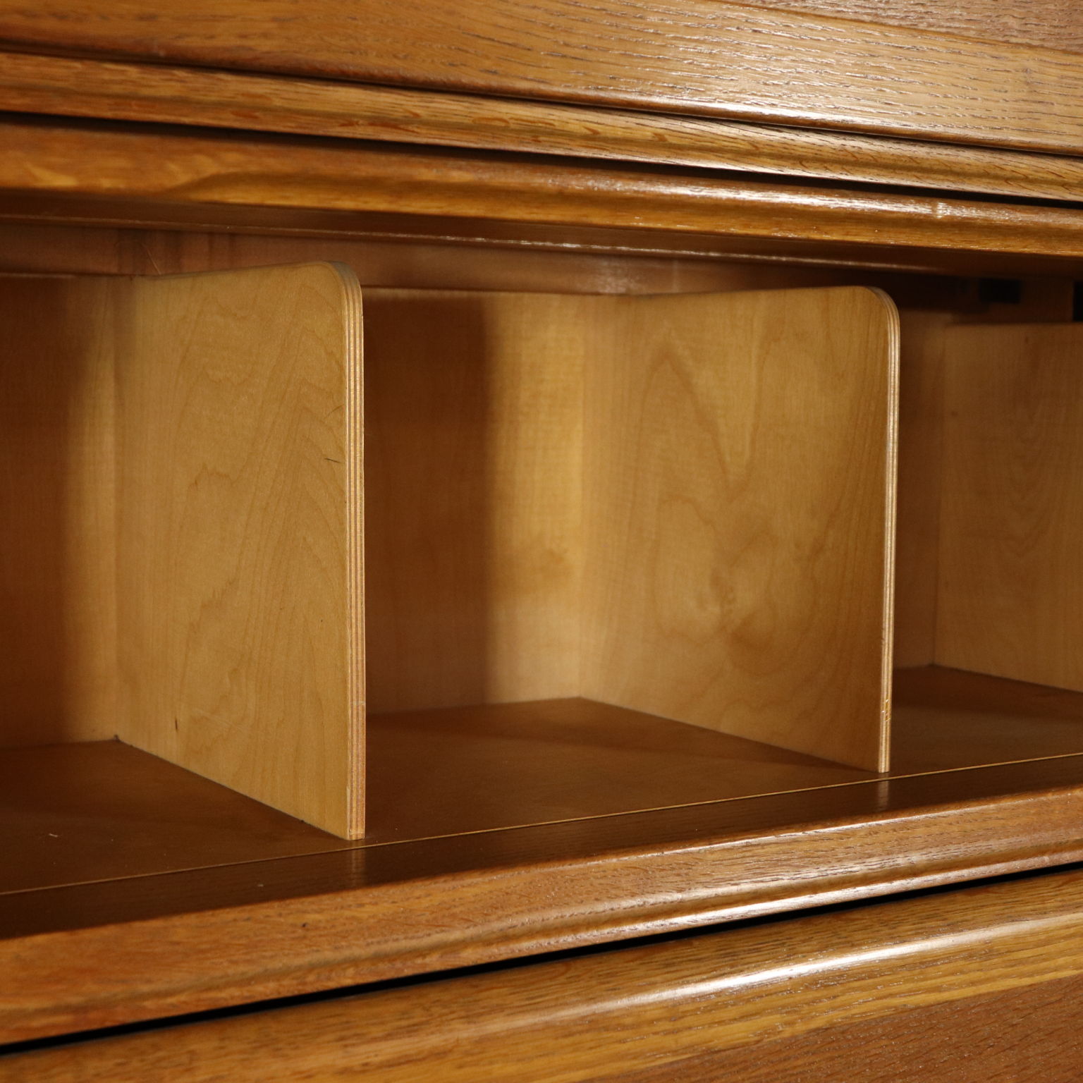 Cabinet With Retractable Doors Oak Veneer Vintage Italy 1940s