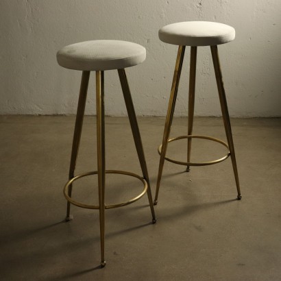 Bar Counter and Stools Glass Mahogany Veneer Vintage Italy 1950s