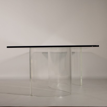 Coffee Table Glass Plexiglas Vintage Italy 1970s