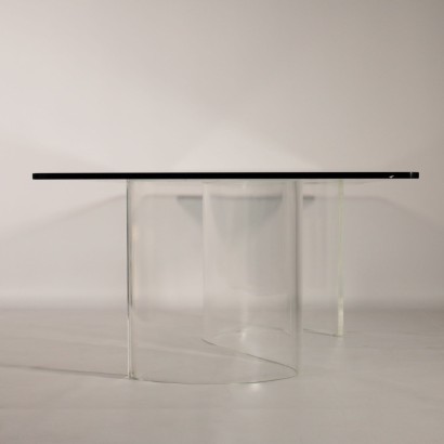 Coffee Table Glass Plexiglas Vintage Italy 1970s