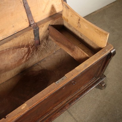 Storage Bench Walnut Boards Italy Late 1700s