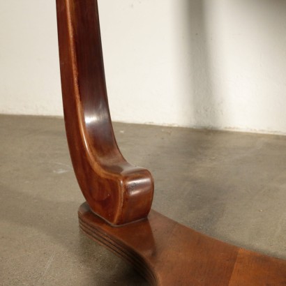 Table Hêtre teint Noyer Verre Fabriqué en Italie Années 40-50