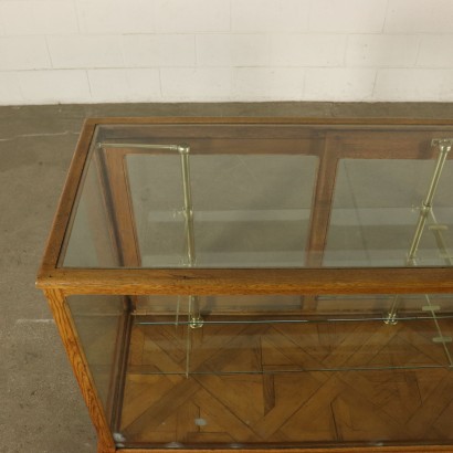 Vitrine Chêne Rouvre Laiton Verre Fabriqué en Italie Début '900