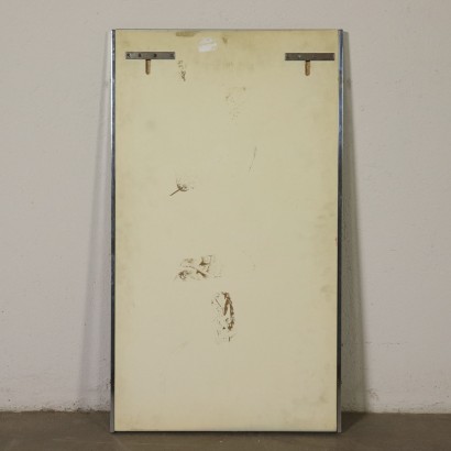 Miroir au Mur Bois Métal Verre Vintage Italie Années 60