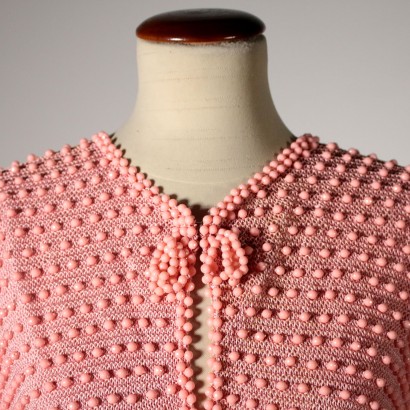 Bolero vintage con perline rosa