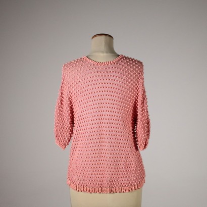 Bolero vintage con perline rosa