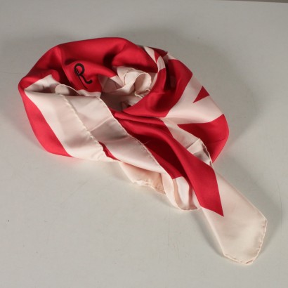 Foulard Vintage rouge et blanc Roberta di Camerino-particulier