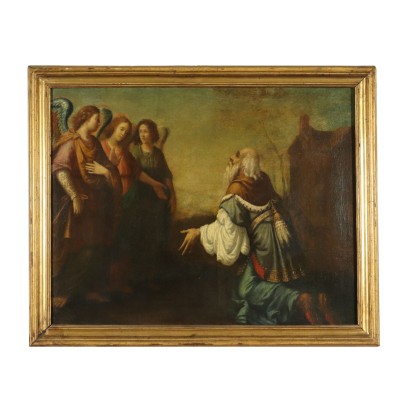 Abraham receiveth three Angels Painting 18th Century