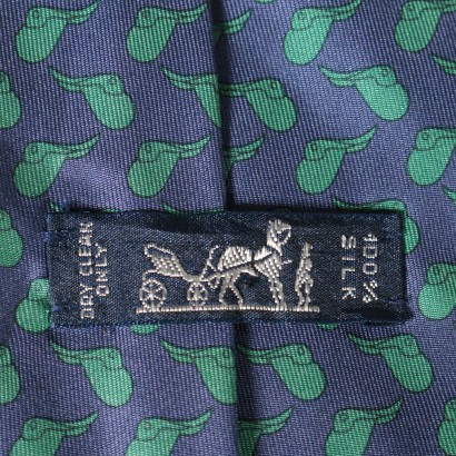 Cravatta Vintage con Elefantini Hermès-particolare