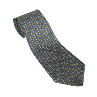 Cravatta Vintage blu e gialla Hermès