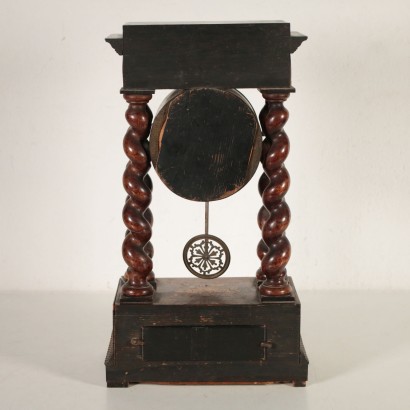 Antique Portico Clock Rosewood Slabs 19th Century