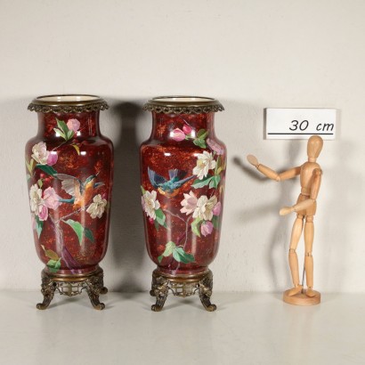 Paar Vasen Bronze Europa 20. Jahrhundert