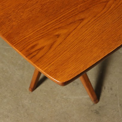 Table Beech Oak Veneer Vintage Argentine 1950s