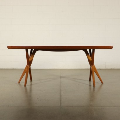 Table Beech Oak Veneer Vintage Argentine 1950s