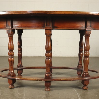 Elliptical Table Walnut Italy 20th Century