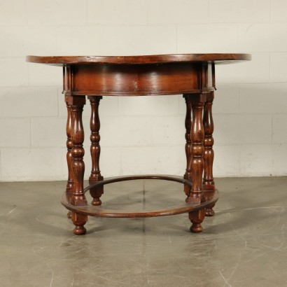 Elliptical Table Walnut Italy 20th Century