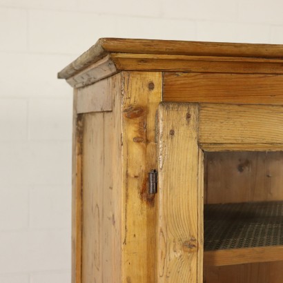 Rustic Cupboard Two Doors Glass Fir Italy 19th Century