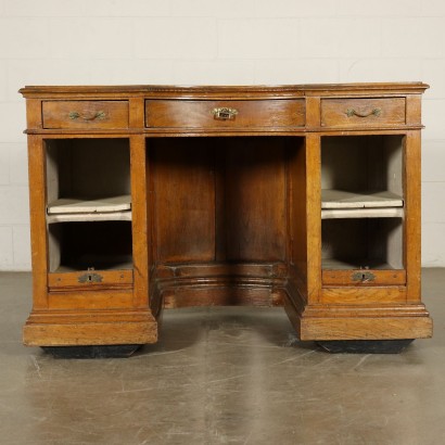 Bureau Art Nouveau Chêne Rouvre Fabriqué en Italie Premier '900