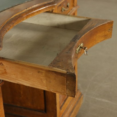 Bureau Art Nouveau Chêne Rouvre Fabriqué en Italie Premier '900