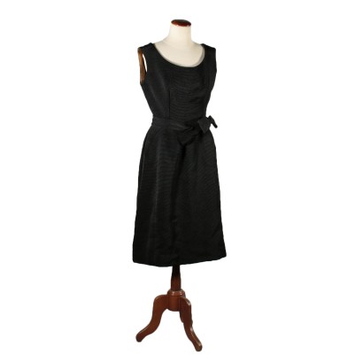 Vintage Black Cocktail Dress Milan Italy 1950s