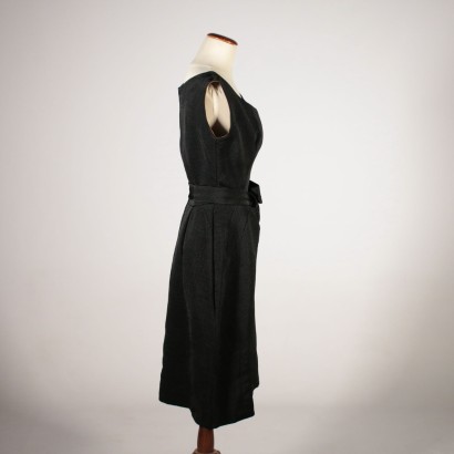 Vintage Black Cocktail Dress Milan Italy 1950s