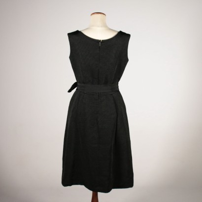 Vintage Black Cocktail Dress Milan Italy 1950s