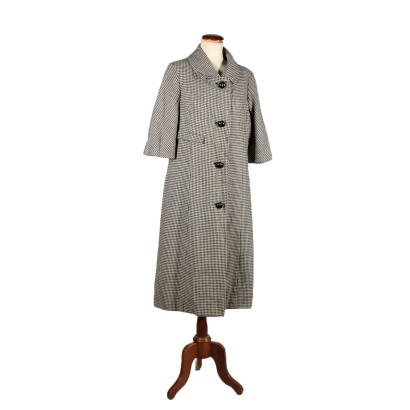 Vintage Pied de Poule Coat Milan Italy 1950s