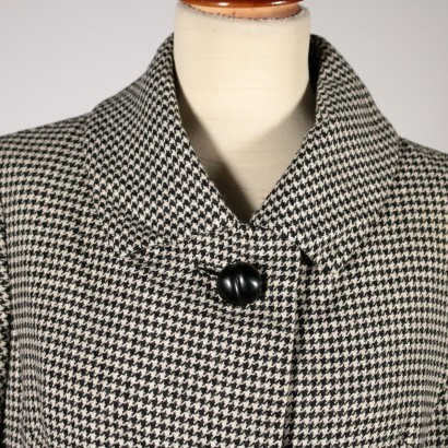 Vintage Pied de Poule Coat Milan Italy 1950s