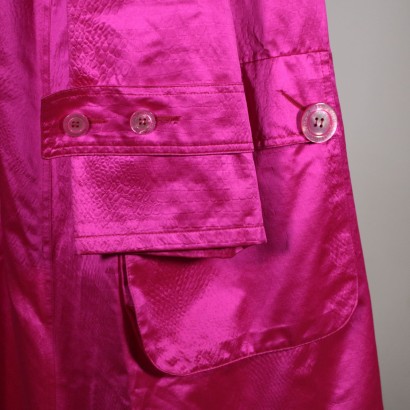 Vintage Enrico Coveri Pink Raincoat Cotton Silk Italy 1980s