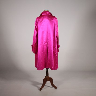 Vintage Enrico Coveri Pink Raincoat Cotton Silk Italy 1980s