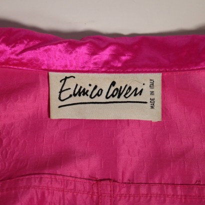 Vintage Enrico Coveri Pink Raincoat Cotton Silk Italy 1980s