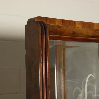 Walnut Cupboard and Display Cabinet Italy 20th Century
