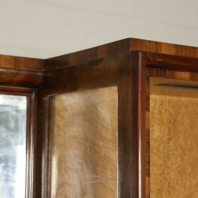 Walnut Cupboard and Display Cabinet Italy 20th Century