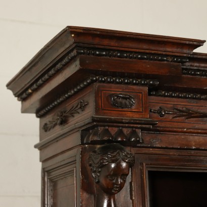 Bookcase on Console Table Walnut Italy 18th-20th Century