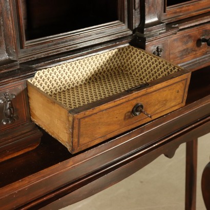 Bookcase on Console Table Walnut Italy 18th-20th Century