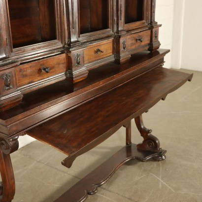 Bookcase on Console Table Walnut Italy 18th-20th Century