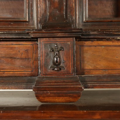 Bookcase on Console Table Walnut Italy 18th-20th Century