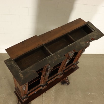 Bookcase on Console Table Walnut Italy 18th-20th Century