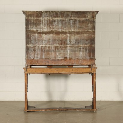 Bookcase on Console Table Walnut Italy 18th-20th Century