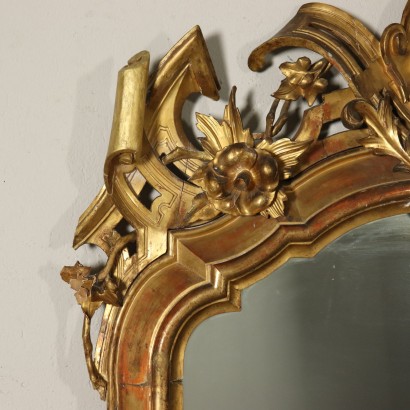 Shaped Carved Gilded Mirror Italy Mid 19th Century