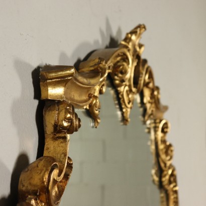 Miroir Bois sculpté doré Fabriqué en Italie '900